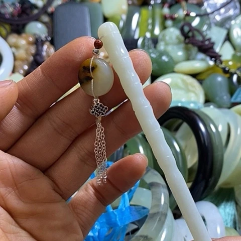 岫玉发簪未镶嵌发簪