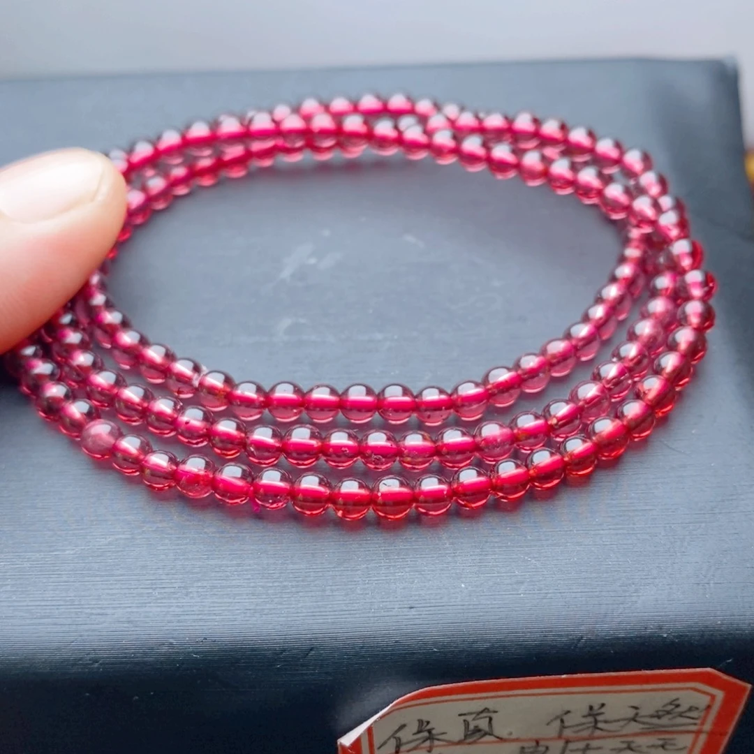 石榴石未镶嵌手链4粉色，喜欢完美勿拍