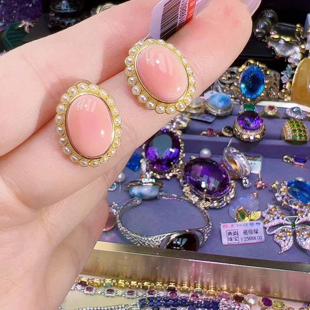 女王粉贝贝贝壳银S925镶嵌