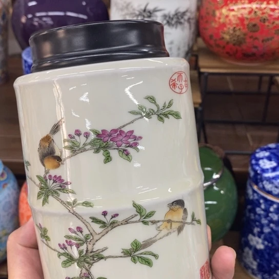 瓷片陶瓷茶叶罐密封罐