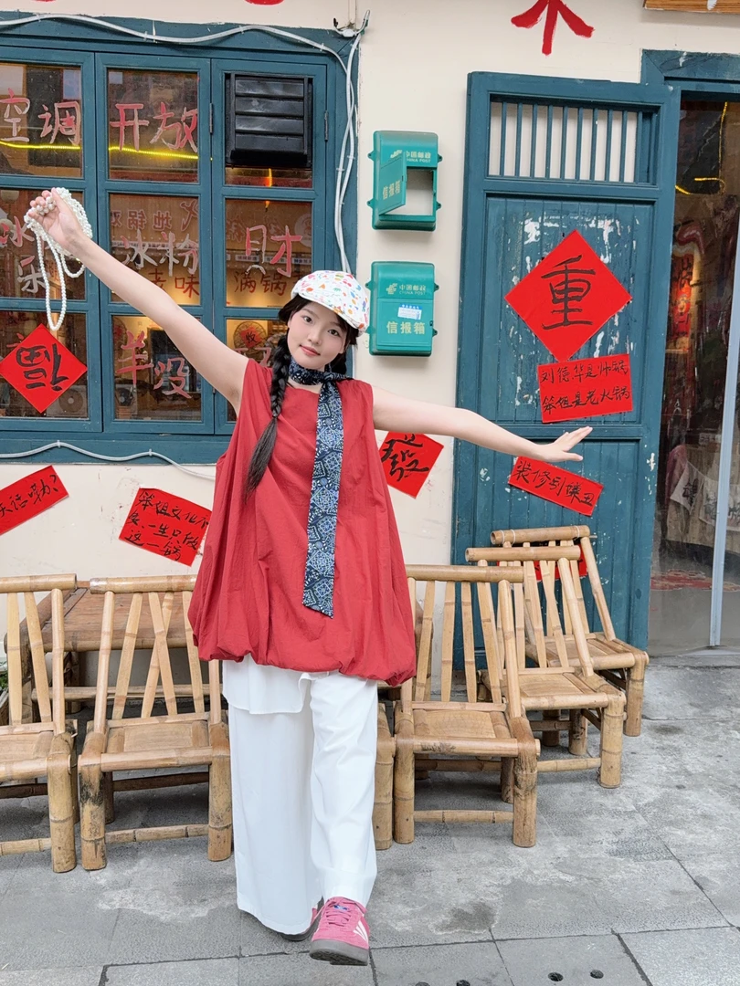 森系日系女装可爱减龄百搭复古时尚文艺民族风韩版宽松休闲