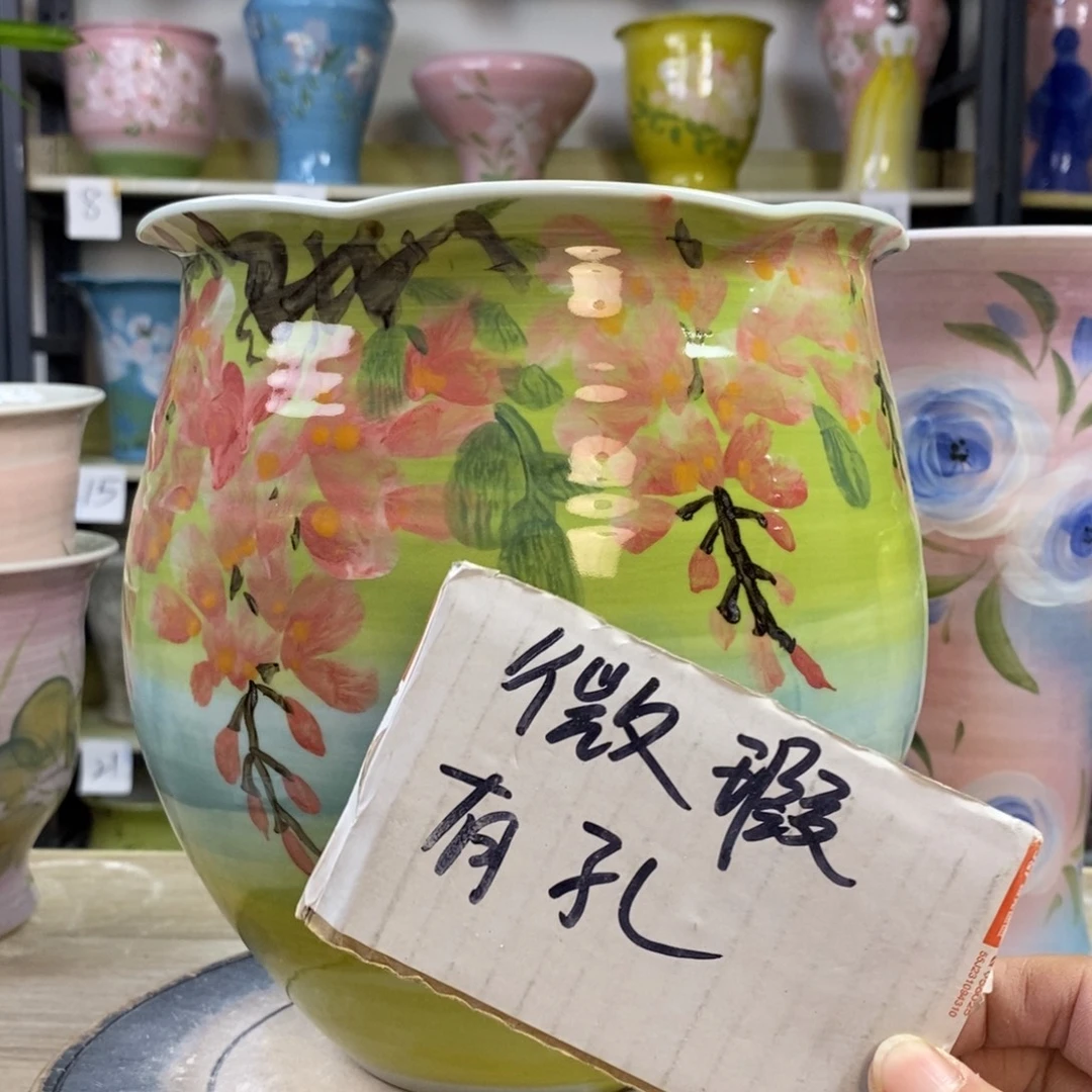 景德镇手工手绘陶瓷花盆