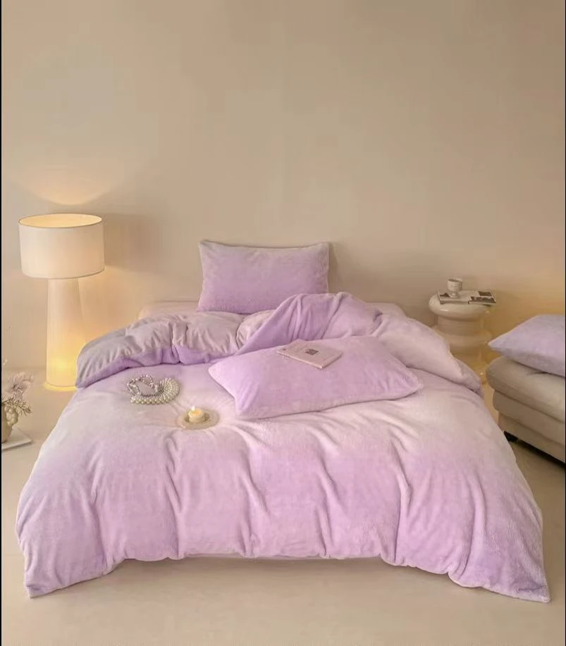 轻奢獭兔绒渐变四件套