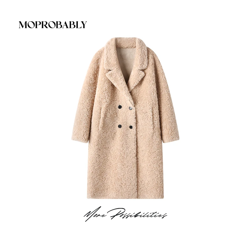 Moprobably李予诺「慕池」"100%绵羊毛"时尚轻奢大衣外套L4457346