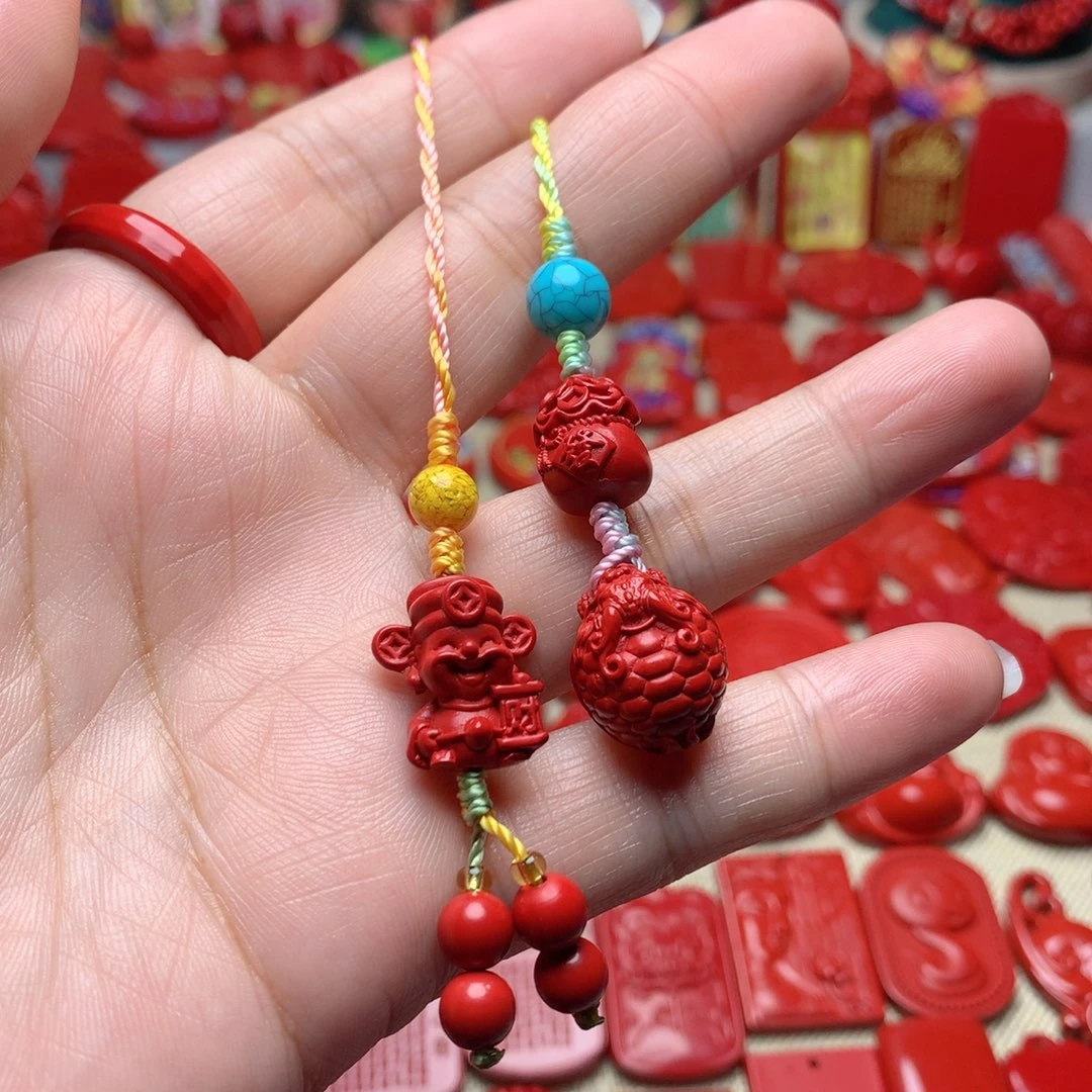 天然辰砂工艺品朱砂手机坠