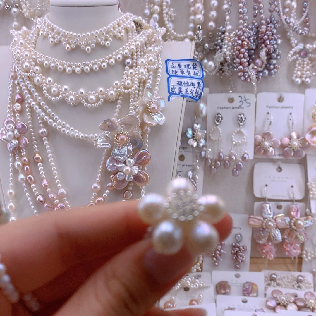 未镶嵌耳饰淡水珍珠戒指