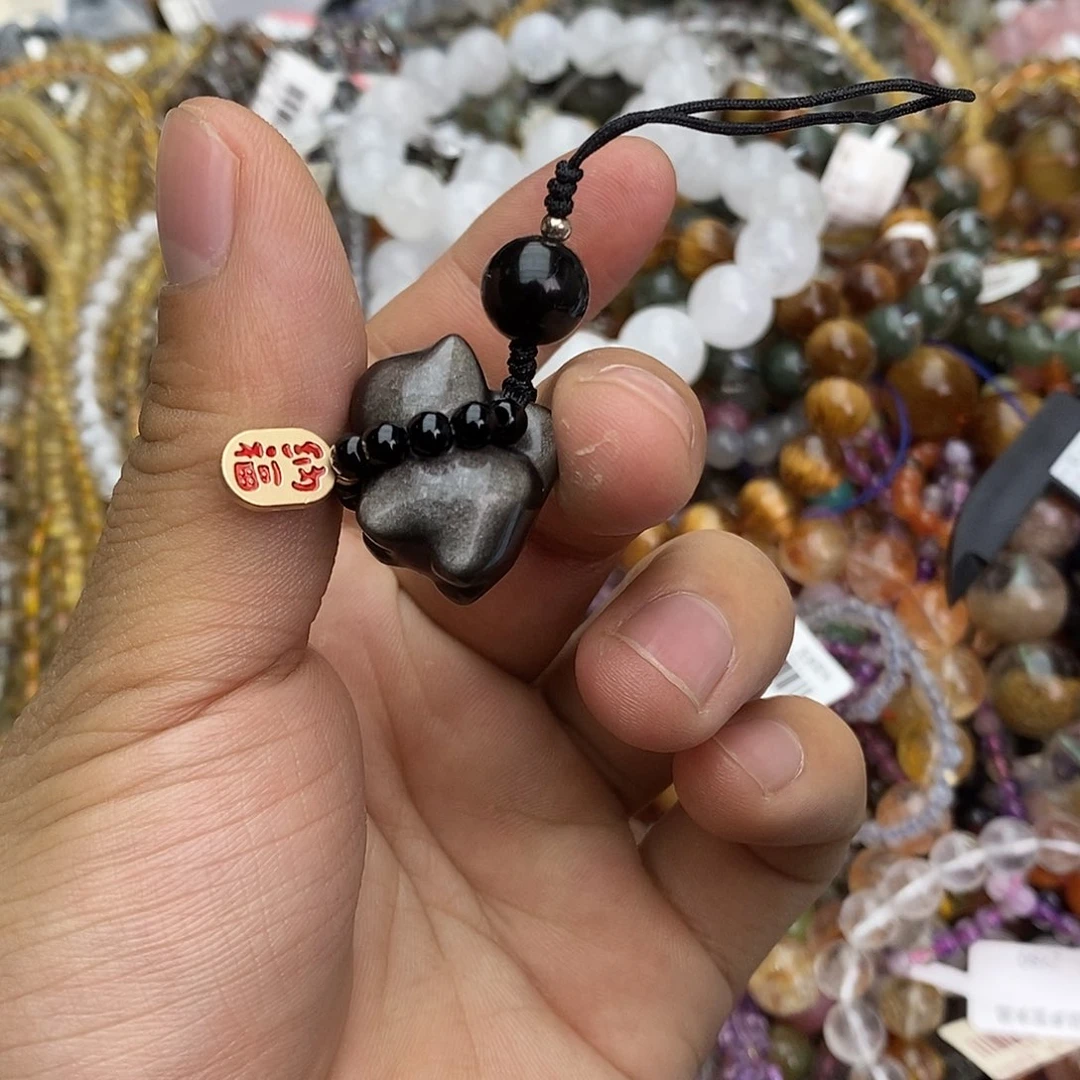 未镶嵌黑曜岩手链手链