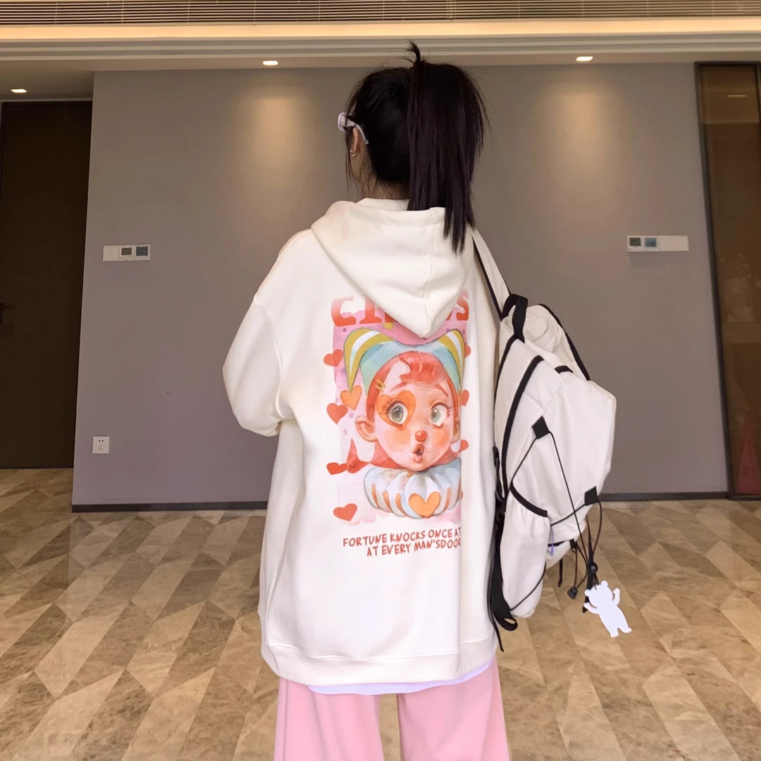凯颂大码300斤美式街头休闲连帽卫衣男女秋冬新款宽松显瘦上衣