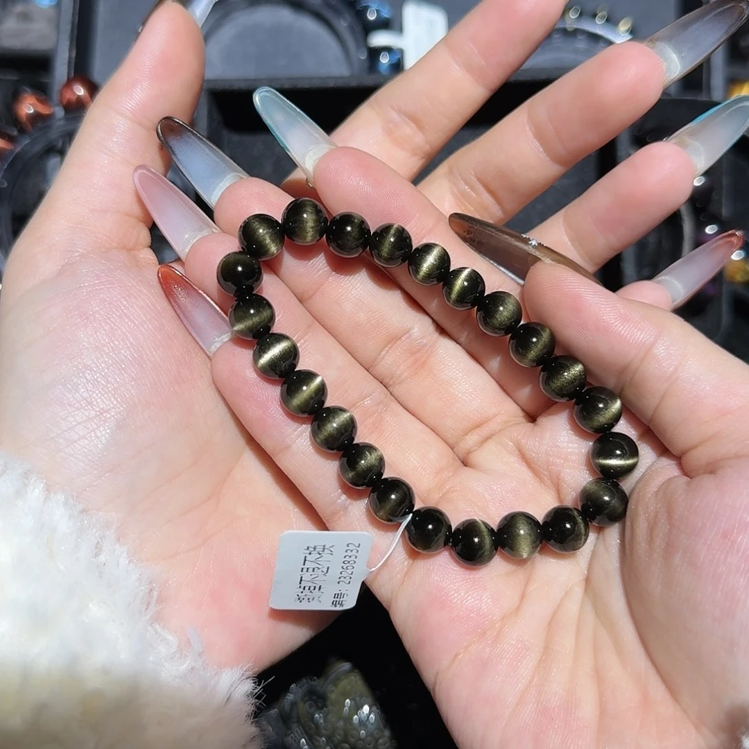 忘***主黑曜岩未镶嵌手链