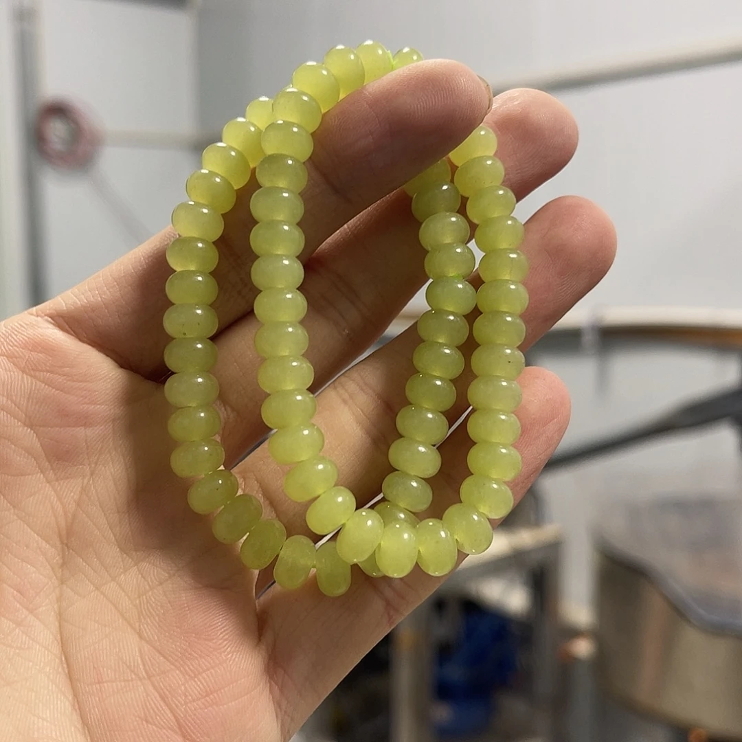 和田玉（糖玉）未镶嵌手镯和田玉新疆若羌黄口算盘珠