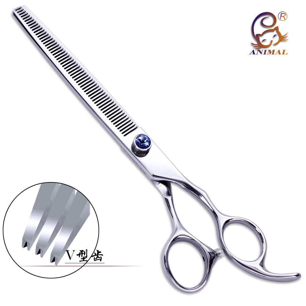 爱理猫宠物剪7.5寸鱼骨去量75% V齿牙剪去量25%440不锈钢专业包邮