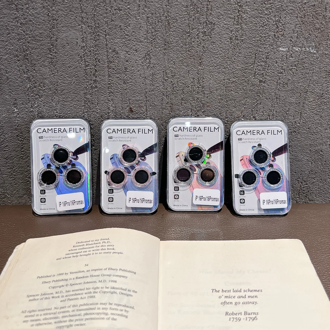 个性时尚水钻镜头膜适用苹果16/15/14/13/12后置镜头贴防摔防高清