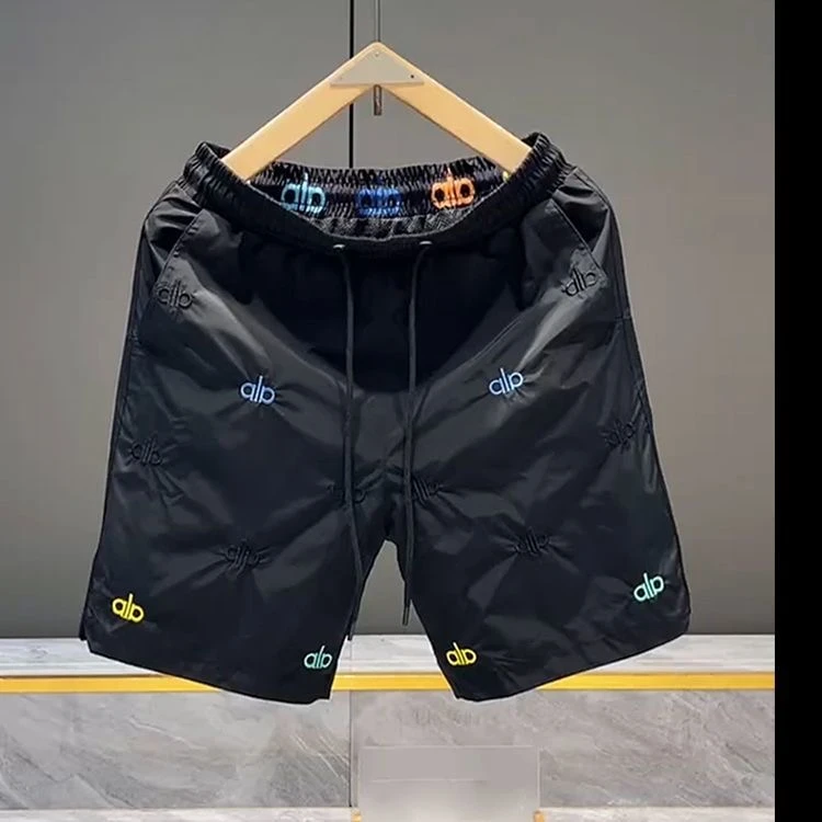 2025夏季新款刺绣字母五分裤男士薄料速干运动沙滩裤青年休闲短裤