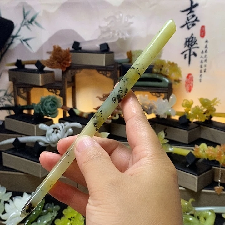 蛇纹石玉合金发饰