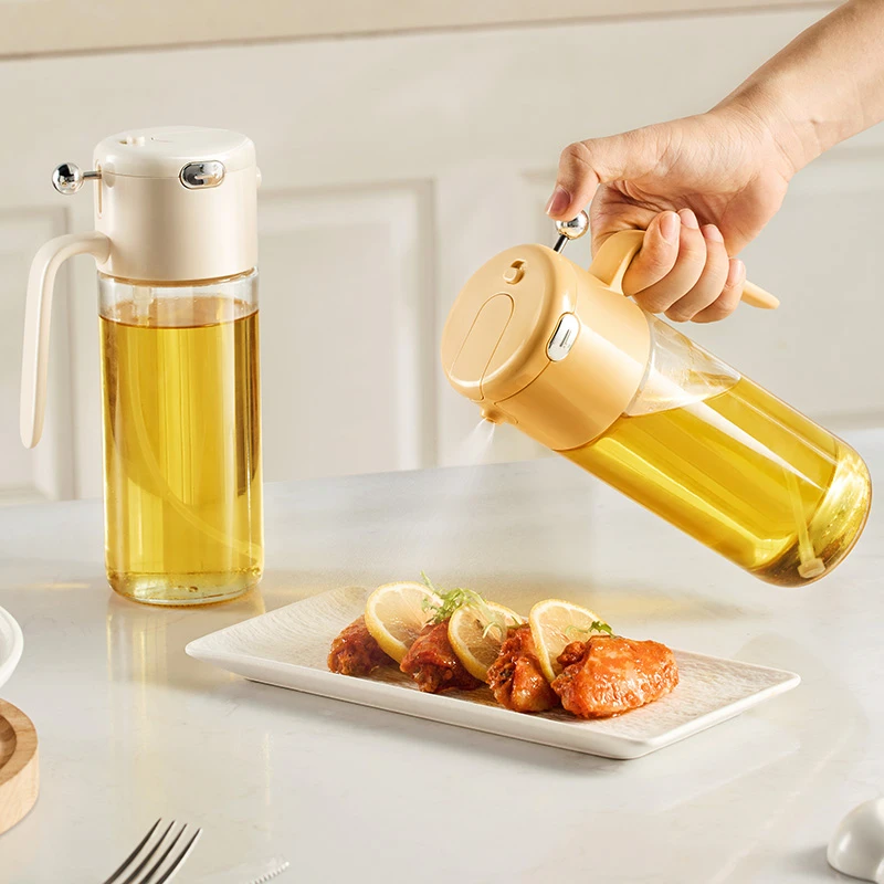 优勤家用油壶厨房喷倒两用食用油壶喷油壶玻璃二合一体式喷雾油瓶