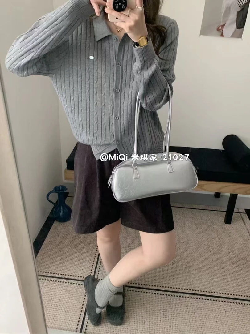 纯色长袖早秋韩版毛针织衫上衣开衫款21027宽松秋季