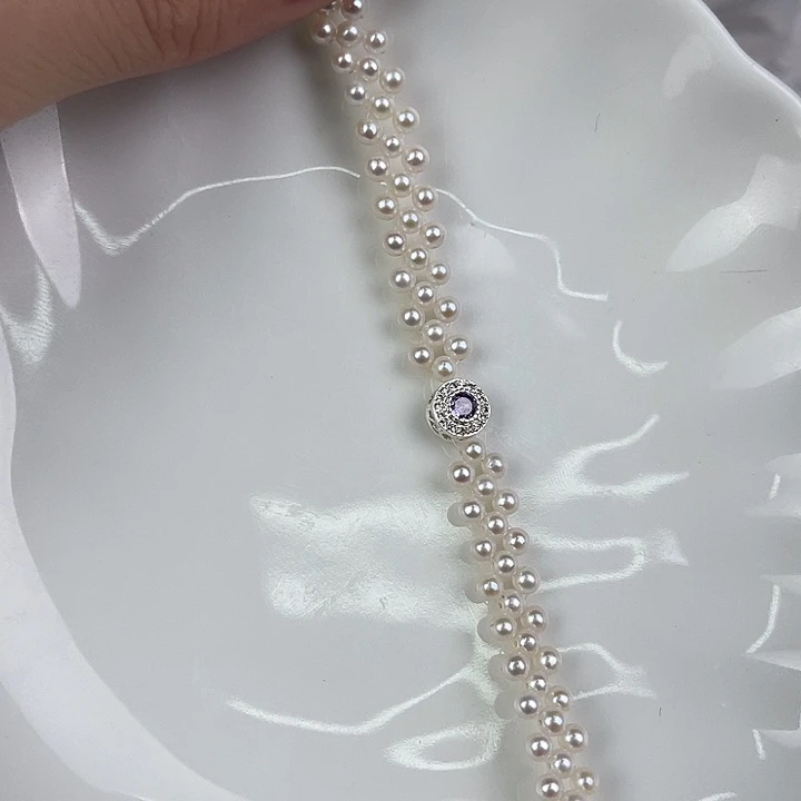 淡水珍珠银S925镶嵌天然珍珠
