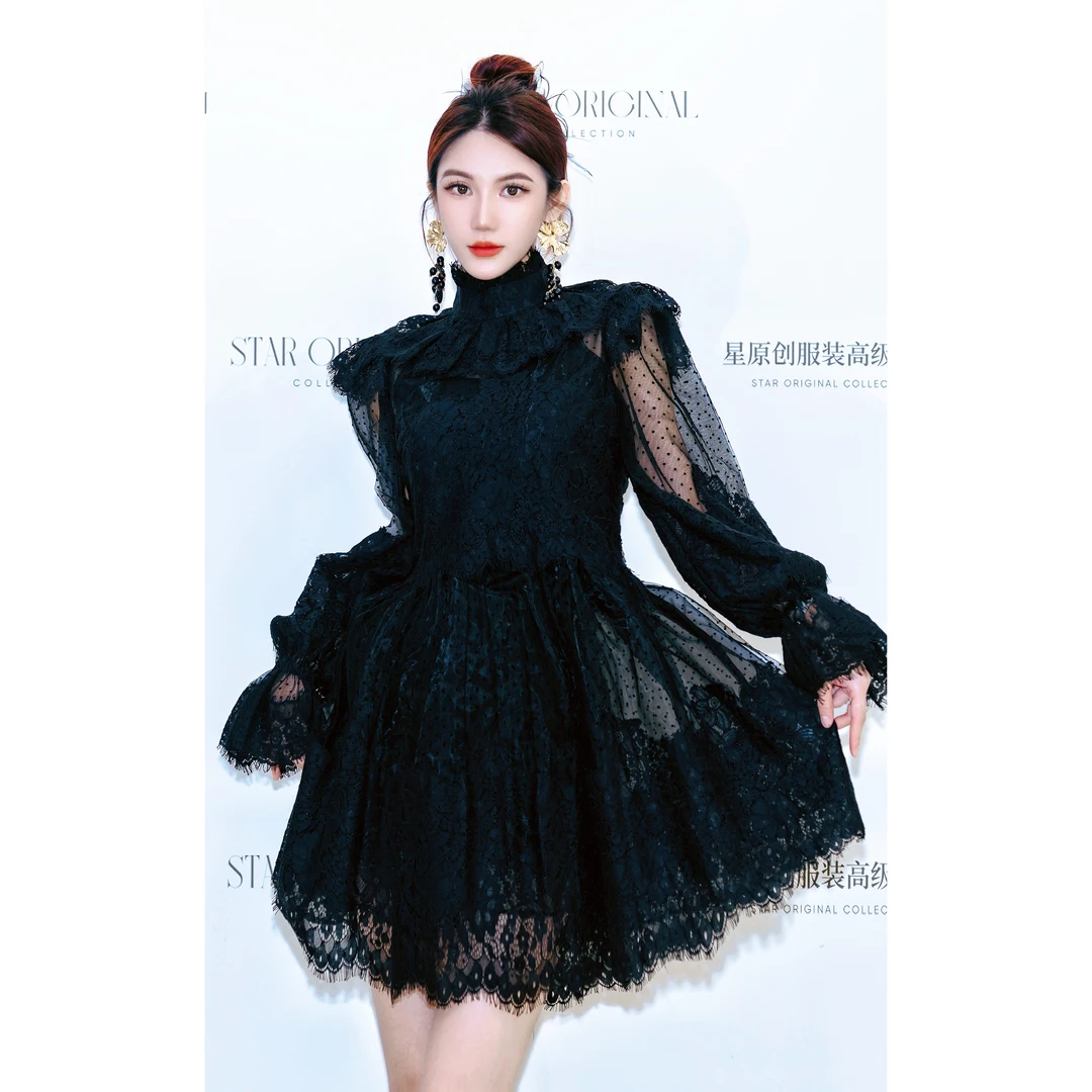 【星姐推荐】星原创高级定制【故人】设计师轻奢名媛优雅短款连衣裙