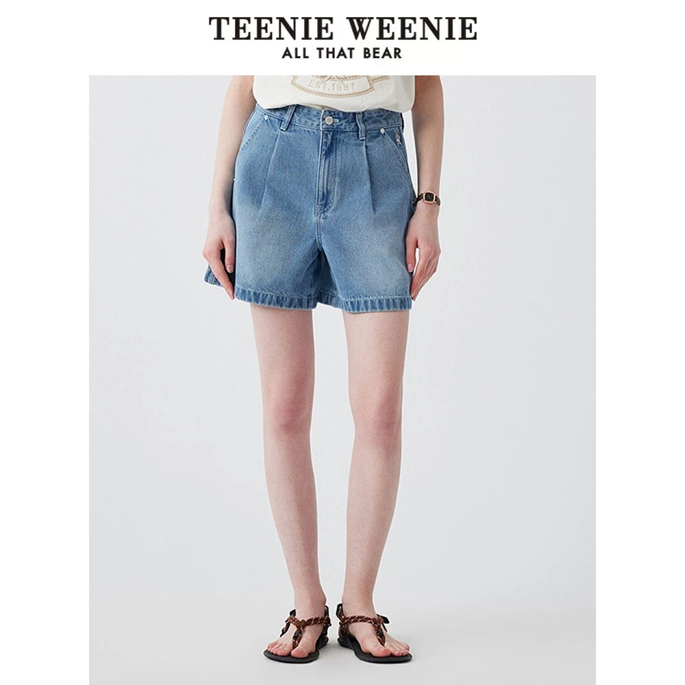 *TeenieWeenie小熊女牛仔短裤25简约休闲活力通勤裤子TTTF252403T