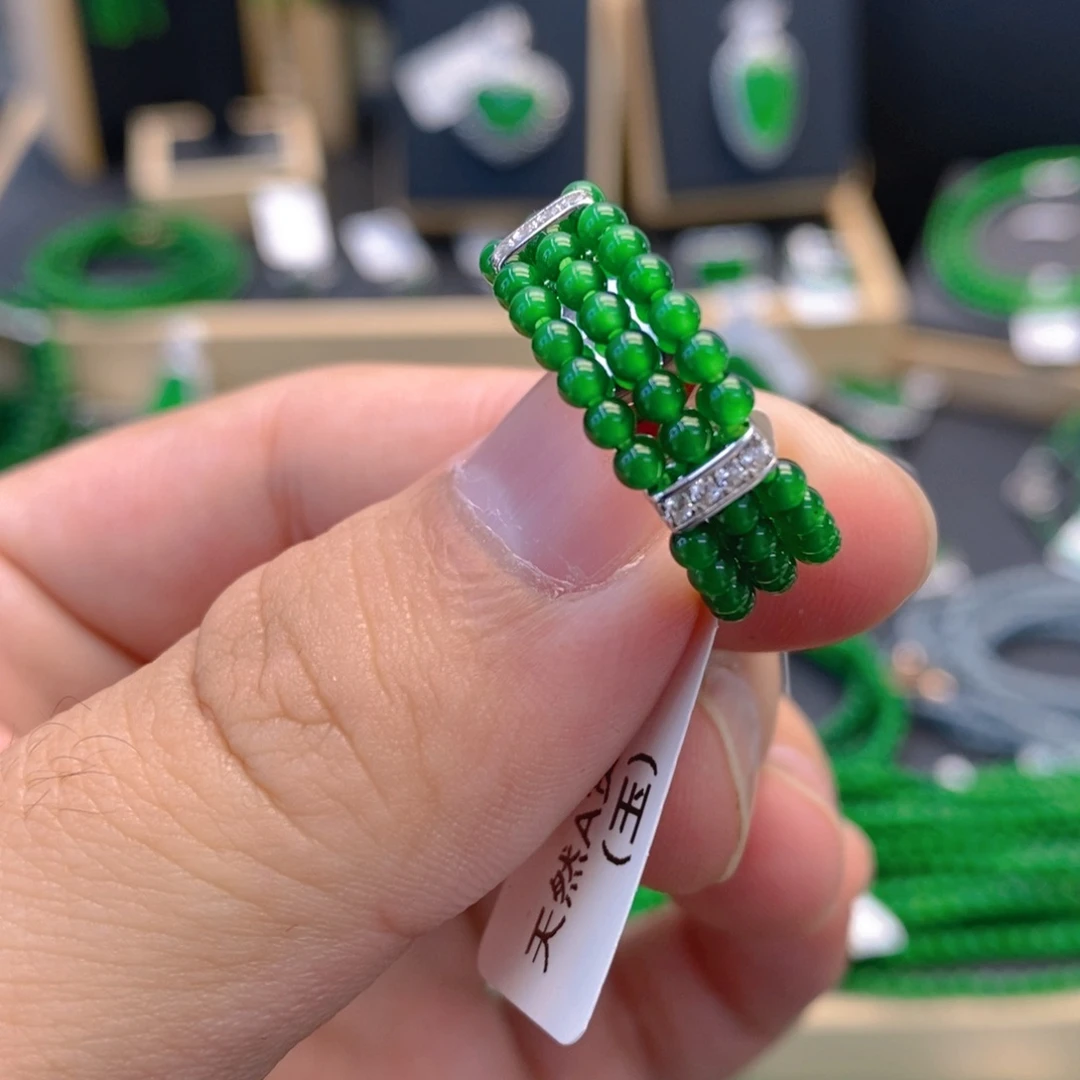 翡翠颈饰银S925镶嵌拍下备注圈口