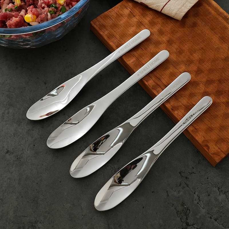 舍里不锈钢馅铲家用包饺子馄饨云吞馅料搅拌勺子挑馅勺包饺子神器