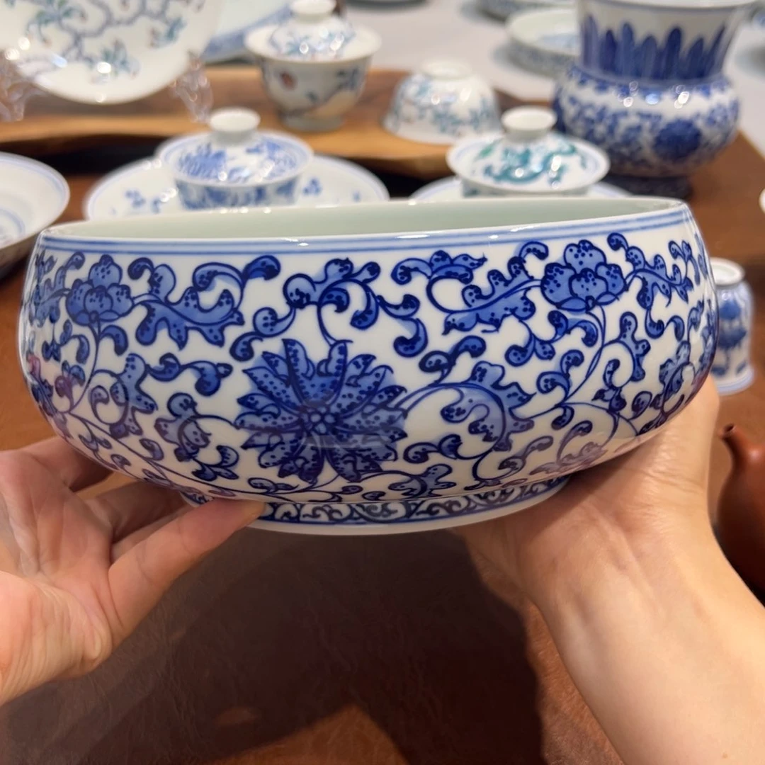 水洗青花缠枝大水洗纯手工