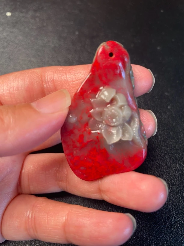 昌化鸡血石玉石软底挂件