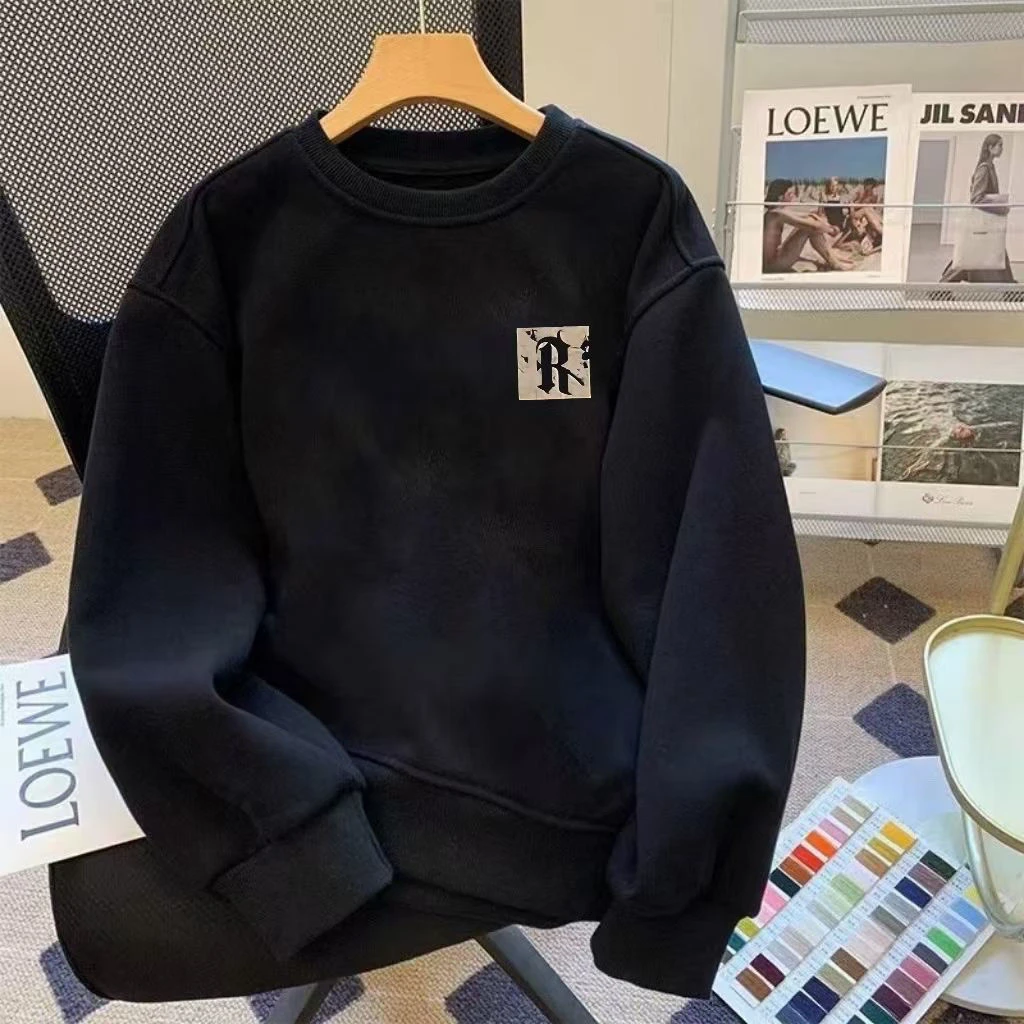 雅鹿男装潮流百搭圆领英伦雅痞新款秋冬运动宽松情侣卫衣男装休闲