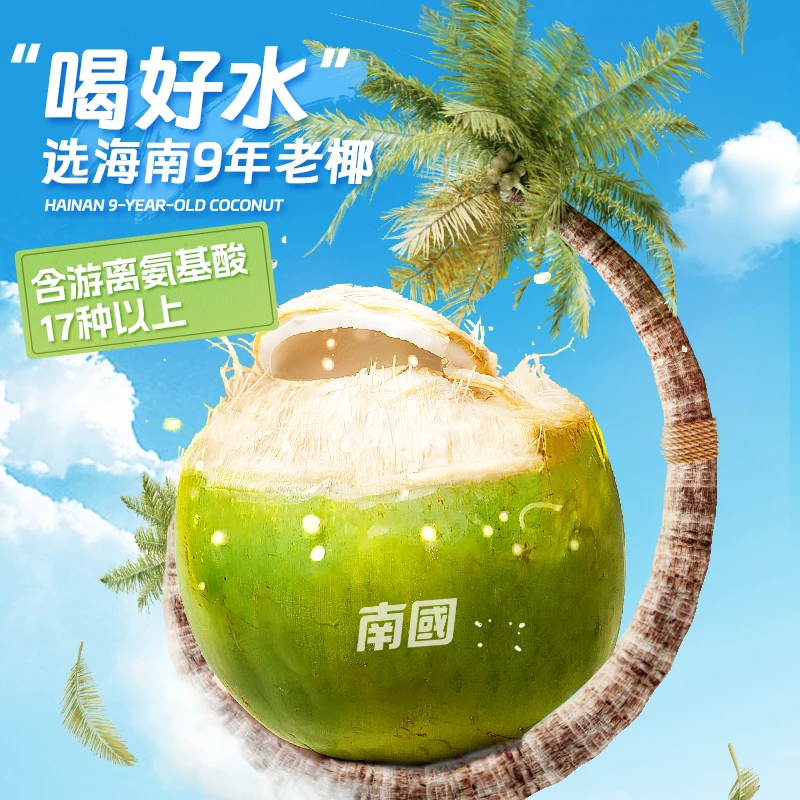 【椰青水】南国徐大漂亮100%椰子水NFC非浓缩还原青椰汁电解质水R