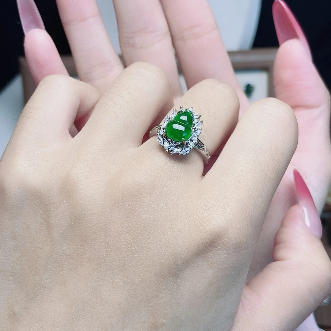 翡翠银S925镶嵌戒指08