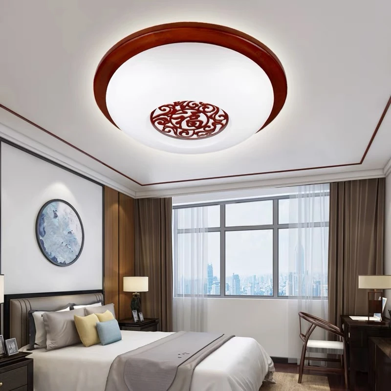 新中式过道灯入户走廊玄关阳台实木中国风led现代简约小吸顶灯具