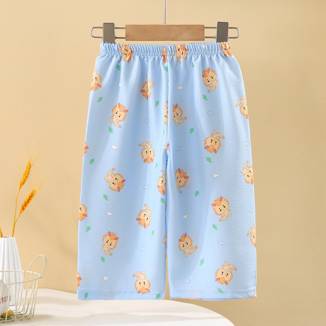 2025年新款防蚊裤七分裤泡泡棉透气家居服睡裤裤子课开档