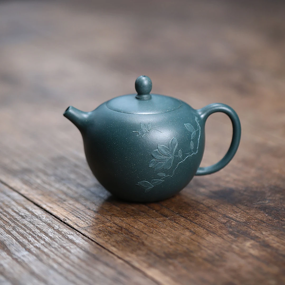 JCY-0005季畅园 兰香一粒珠 老墨绿泥150cc 宜兴紫砂茶壶茶器茶具