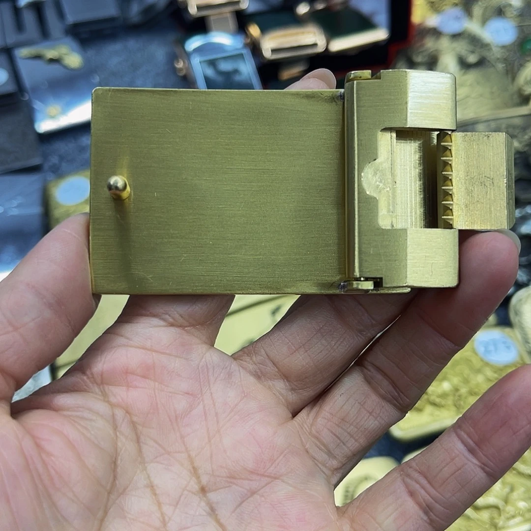 实心黄铜4.0宽扣眼雕刻星一