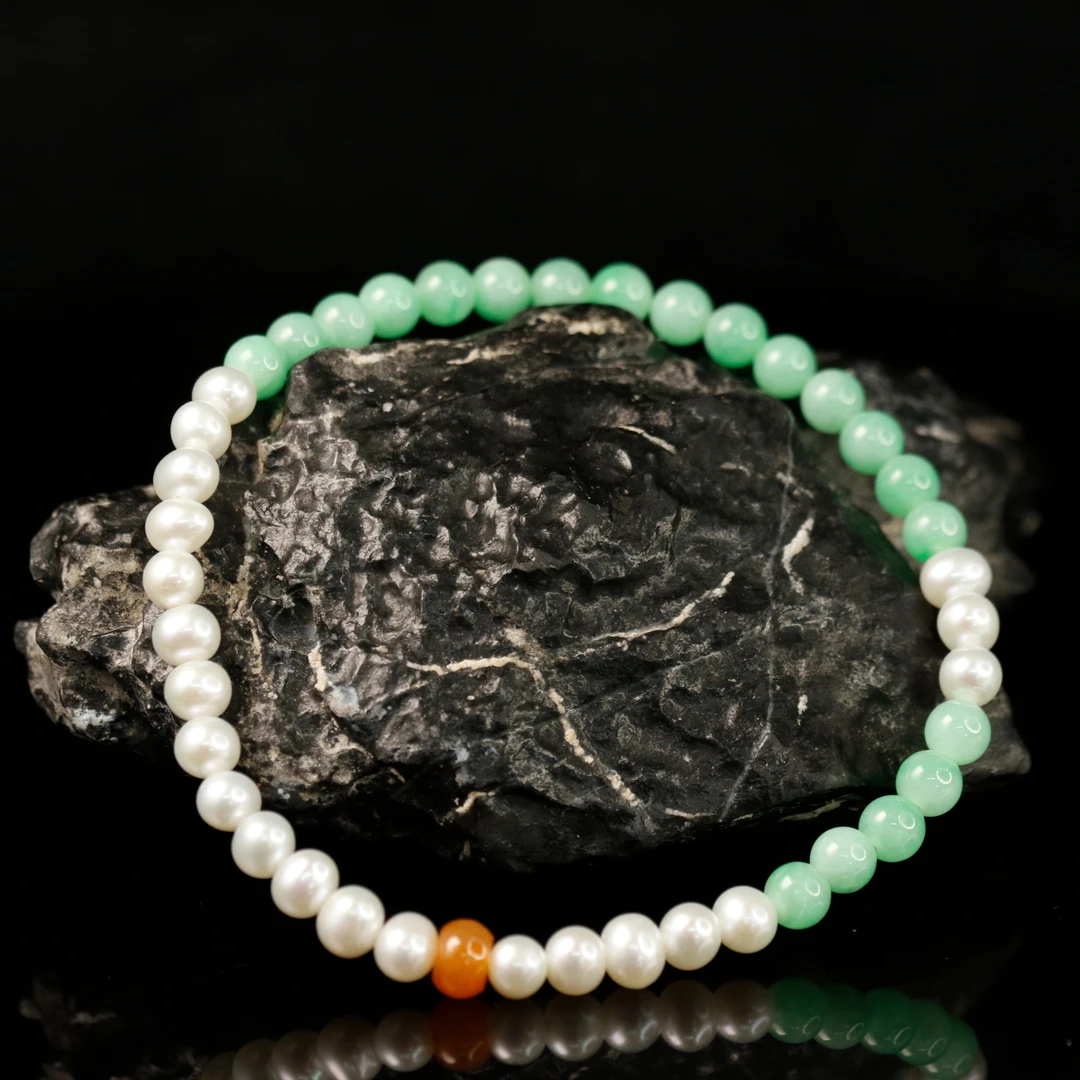 FC32天然缅甸A货特色绿手串/100450/保利厦门拍卖