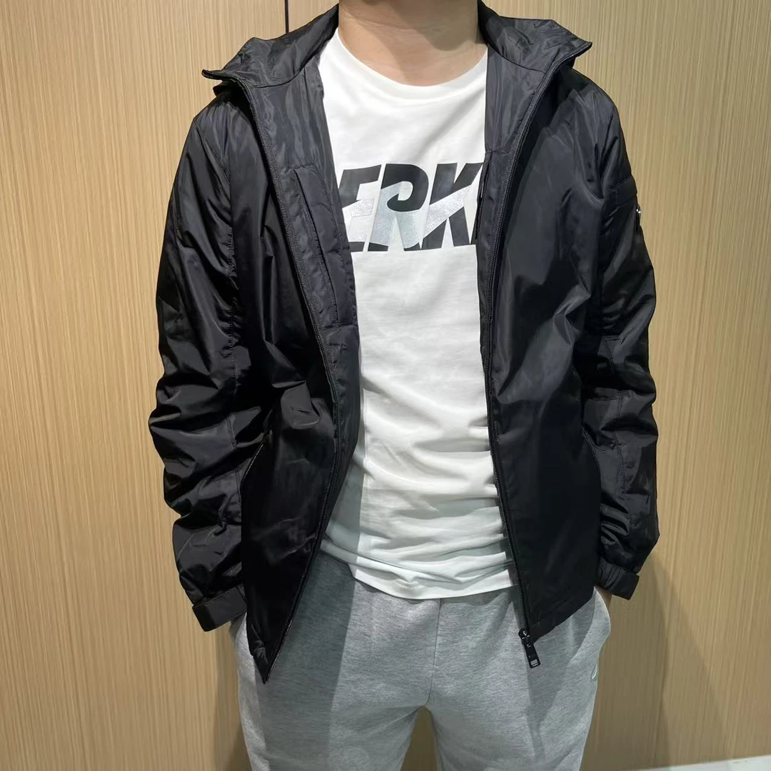 【小悦精选】88057 袖标连帽后背拉链棉