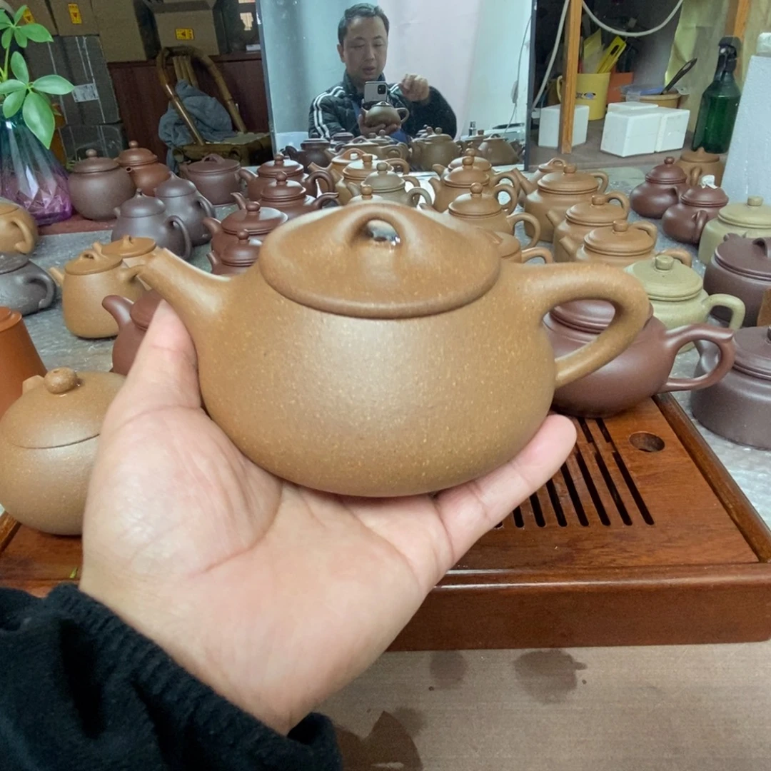 ***紫砂茶壶青降零添加石瓢壶290 cc壶盖风釉