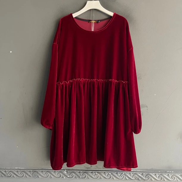 秋冬新款时尚宽松显瘦拼接连衣裙