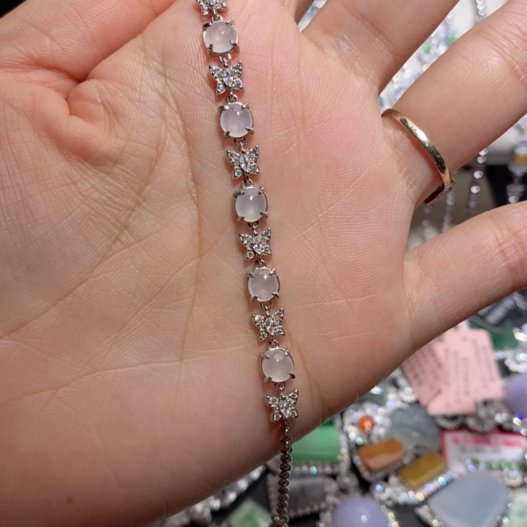 银S925镶嵌手链翡翠c c c