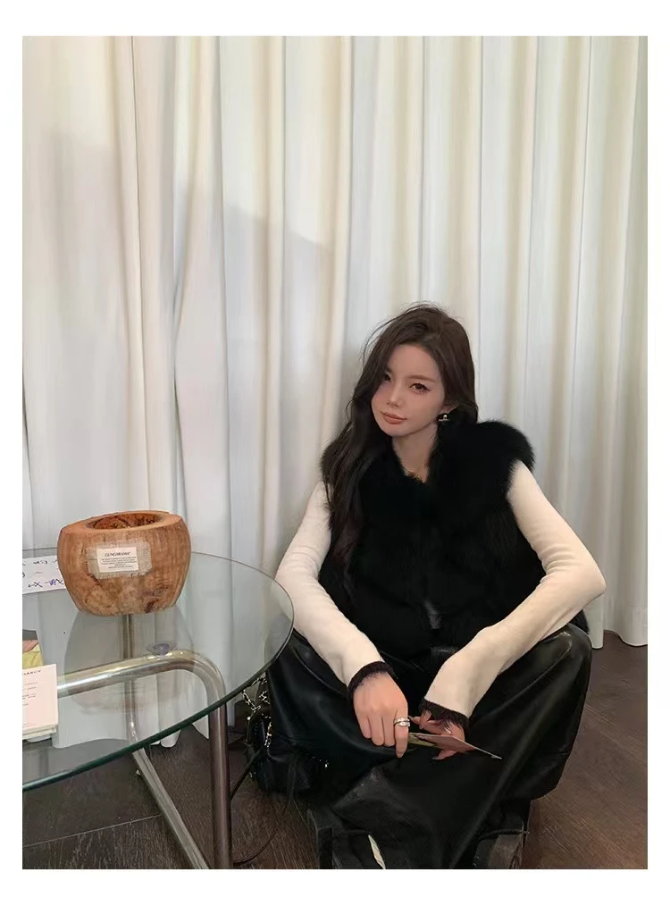‘Saga千金’冬季新款轻奢狐狸毛马甲外套YT 727