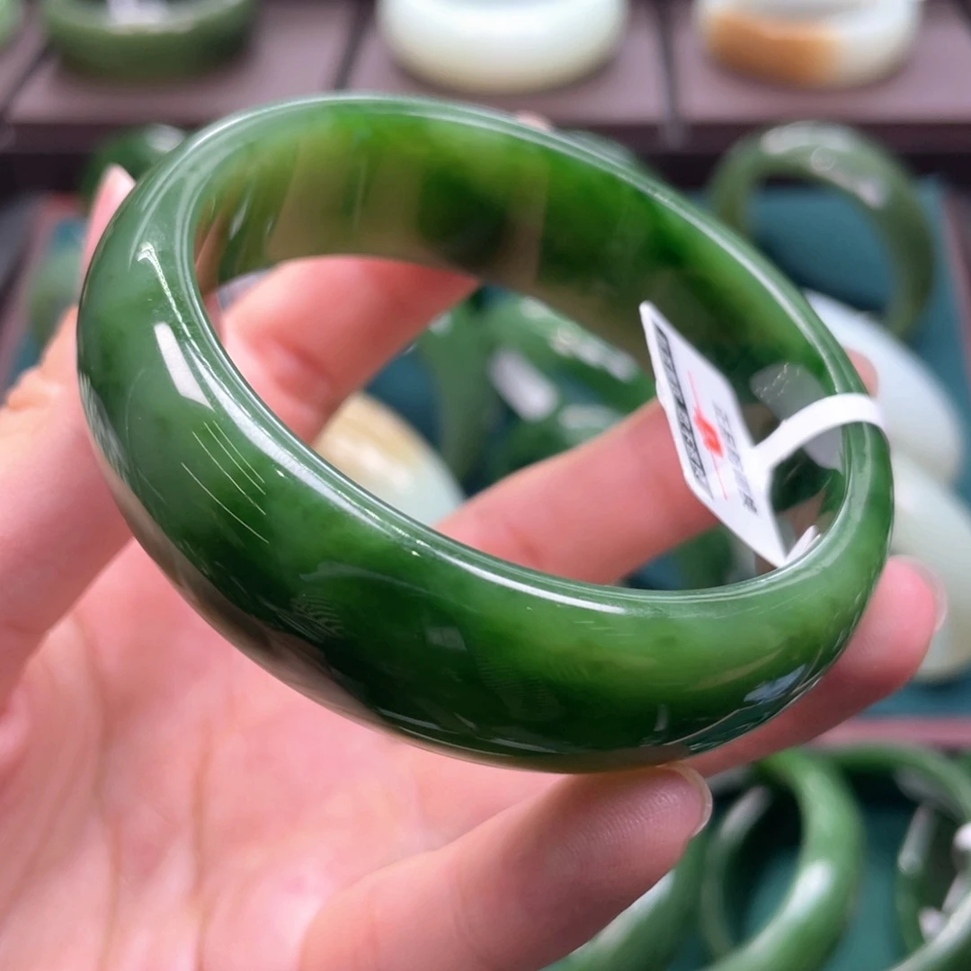 和田玉（碧玉）未镶嵌手镯5758