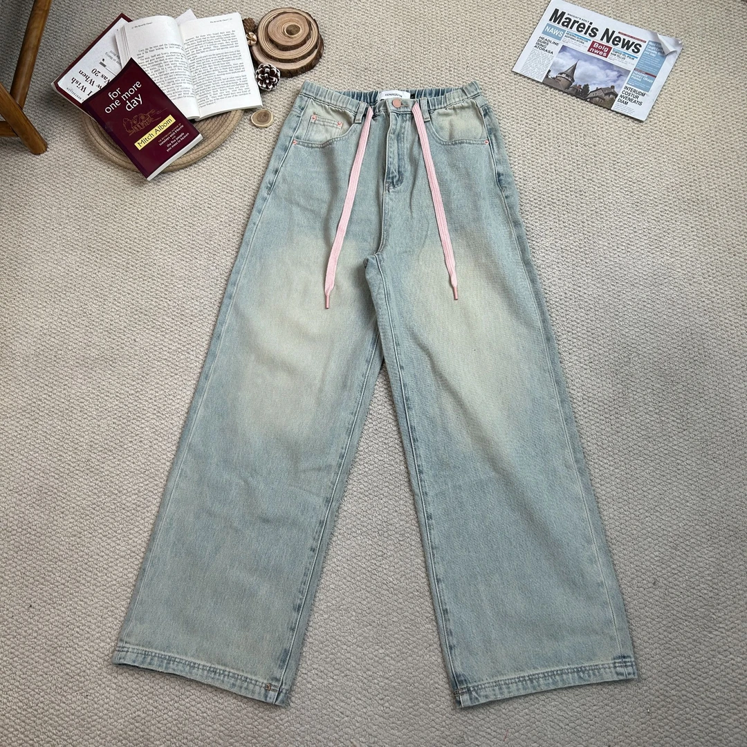 2025春季新款百搭休闲牛仔裤阔腿裤0492