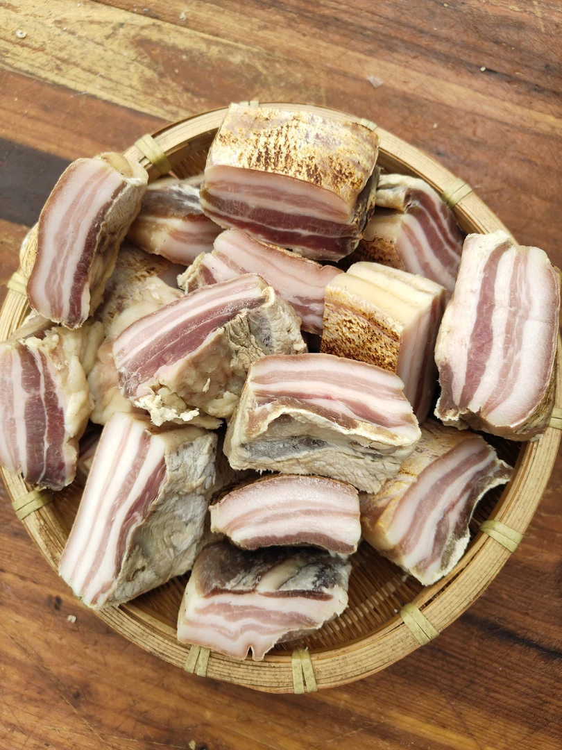 大别山黑猪肉咸肉切小块五花肉(6~10块2斤)