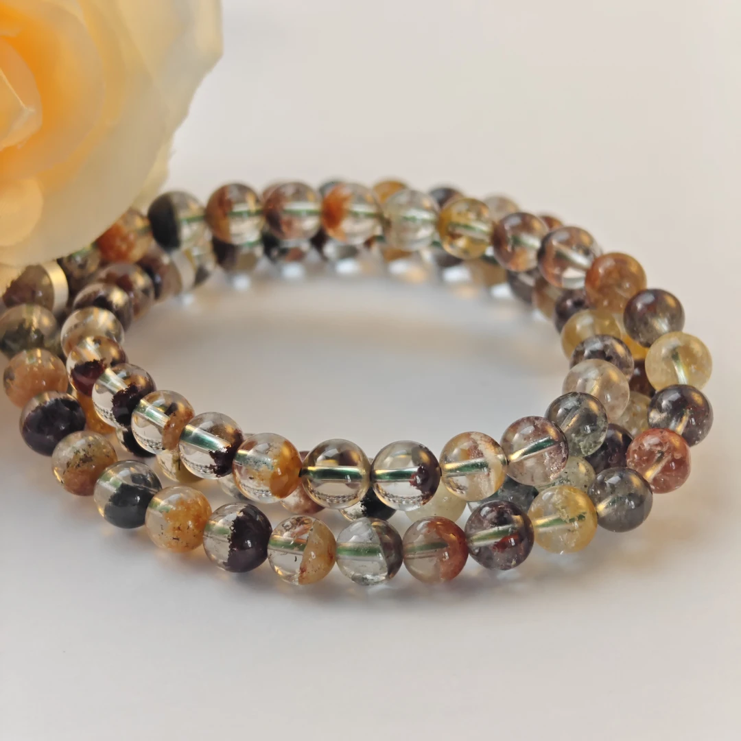 【书记甄选】天然四季幽灵单圈手链 多样性发一件 约6mm XL2657