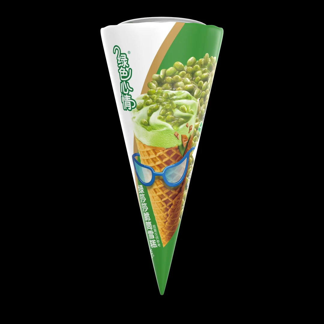 蒙牛绿色心情绿莎莎脆筒冰淇淋75g/支雪糕同城配