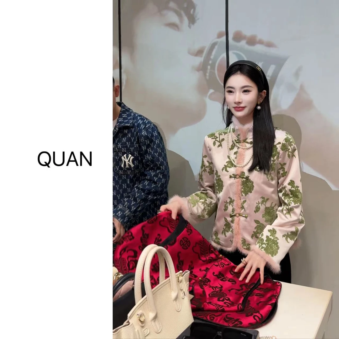 现货【宛宛】秋冬新中式气质显瘦休闲百搭棉服