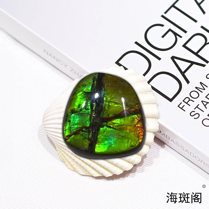 【海斑阁】天然加拿大斑彩宝石有机宝石收藏树脂覆膜裸石DLS-25066