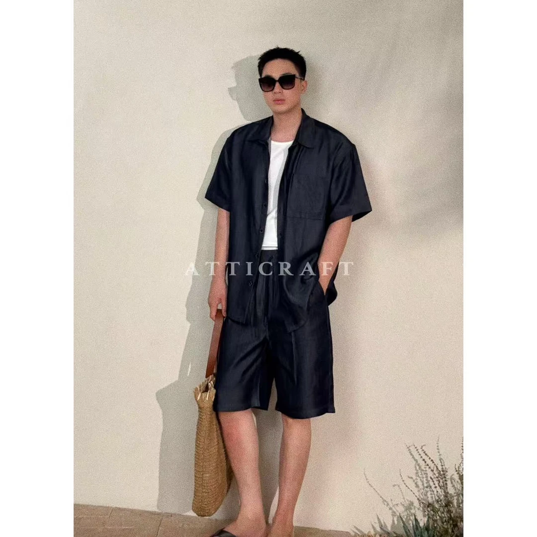 AttiCraft【100莱赛尔天丝衬衫】松弛衬衫夏宽松百搭上衣男2025ss