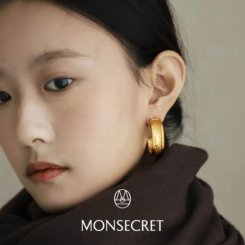 铜合金耳饰 MONSECRET Timeless Glow 旭日拉丝耳圈
