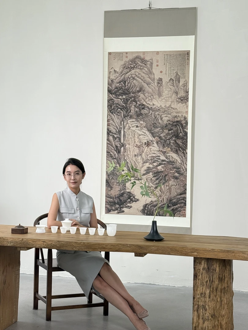 云见《庐山高》明·沈周·玄关·家庭·装饰画·高清微喷2600*1050